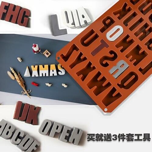 Free Shipping 26 Big English Letter Shape DIY Silicone Mold Cake Decorating Fondant Cake 3D Food Grade Soap Chocolate Moulds