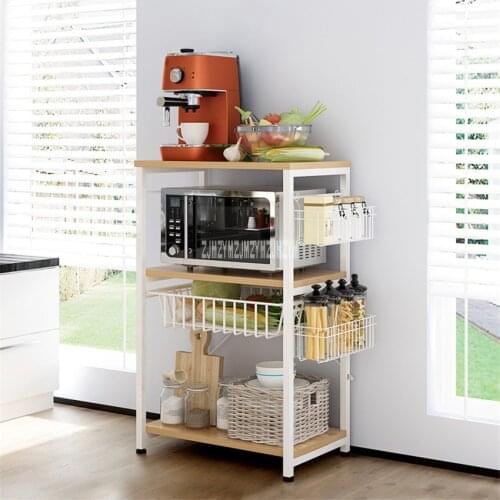 D4226 Simple Modern Storage Rack Kitchen Landing Shelf Steel Frame Density Plate Household Multi-Layer Microwave Oven Shelf