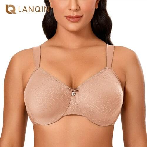 Womens Sheer Plus Size Full Coverage Support Underwired Everyday Minimizer Bra