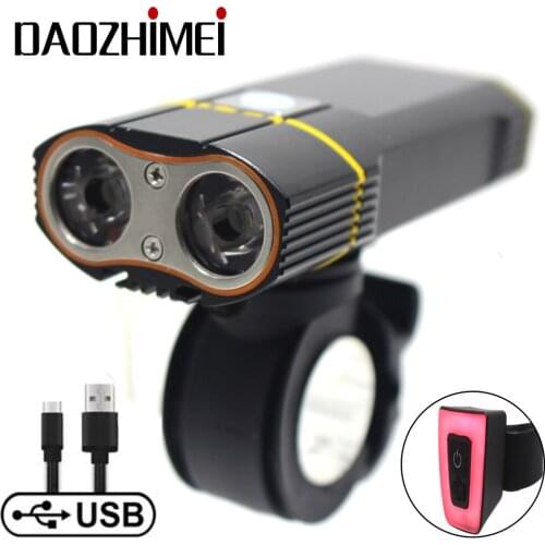 6000LM USB Bicycle light 2x XML-T6 Multi-function Waterproof USB Charging Working Lamp LED Flashlight Camping Lights