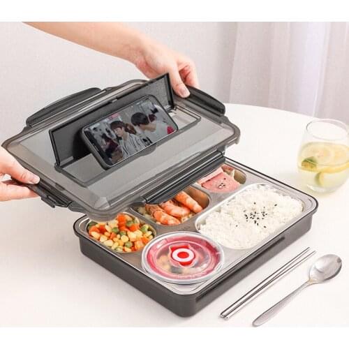 3/4/5 Grids Insulated Lunch Box for Office School Kids Bento Box SUS 304 Stainless Steel Food Container Thermos for Food Warmer