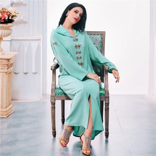 Kaftan Turkey Arabic Dress Floral Embroidery Moroccan Dubai Abaya 2021 Women Muslim Long Dresses Casual Woman jalaba Pink