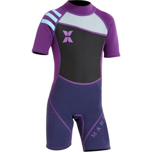 Short Sleeve Wetsuit Girls Swimming Fullsuit Baby Boys Back Zip Swimsuits Close Body Fullbody Diving Suit for Surfing