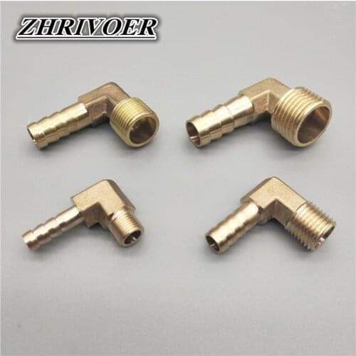 Brass Hose Barb Fitting Elbow 6mm 8mm 10mm 12mm 16mm To 1/4 1/8 3/8 1/2" BSP Male Thread Barbed Coupling Connector Joint Adapter