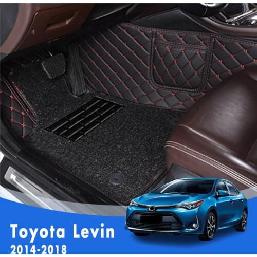 LHD Luxury Double layer Wire loop Carpets Car Floor Mats For Toyota Levin 2018 2017 2016 2015 2014 Protect Floorliners Styling