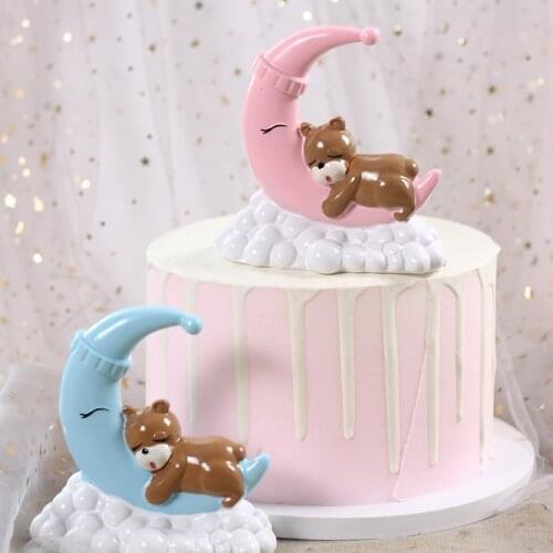 Small fresh star birthday cake doll decoration decoration moon cloud good cute bear cake scene decoration decoration