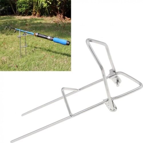 Metal Fishing Rod Ground Inserted Stand Bracket Simple Fishing Pole Holder