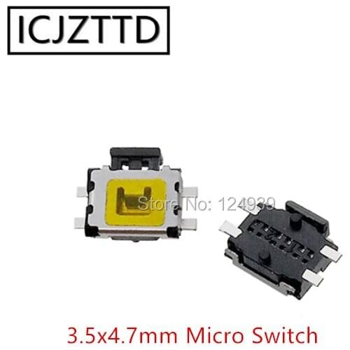 20PCS 3.5x4.7mm 3.5*4.7mm 3.5mm*4.7mm Micro Push Button Switch TS-015A Type of turtle Switch 4pins With positioning post