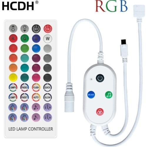 APP Music Microphone Sync RGB LED Controller For RGB Strip Lights Dimmable With IR Wireless Remote Control 12V 24V 2A Channel