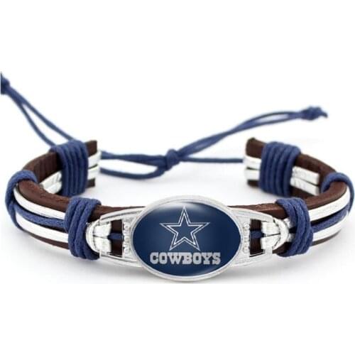 National League West Football Dallas Team Cowboy Hand Woven Adjustable Leather Bracelet Bangles Jewellery