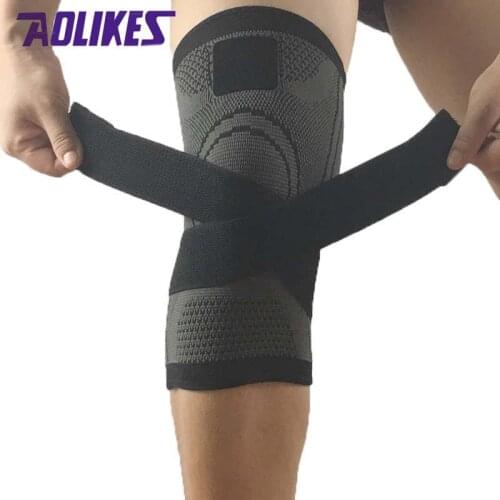 AOLIKES 1 Pcs Running Cycling Knee Pad Strap Compression Protector Sport Knee Support For Basketball mtb Bicycle Fitness Hiking