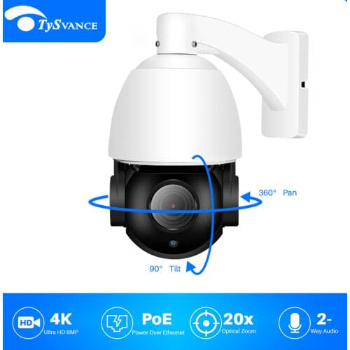 Outdoor 4.5inch HD 4K IP POE PTZ Dome Camera 5MP 8MP 30x Zoom Two Way Audio IR 5.0MP Security CCTV Surveillance Waterproof IP66