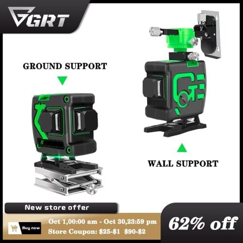 Laser Level 12 Lines 3D Self-Leveling 360 Green Laser Level Horizontal & Vertical Cross leveling tool laser verde nivel burbuja