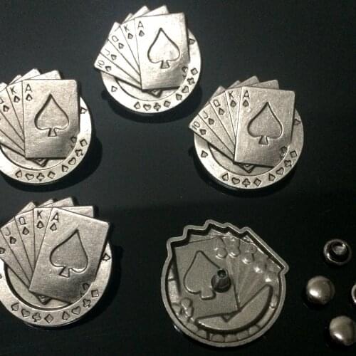 New 30PCS 25X25MM Antique Silver Round Poker Studs Rivet Punk Poker Spike Shoes Belt Bag Bracelets Accessories Leather Craft