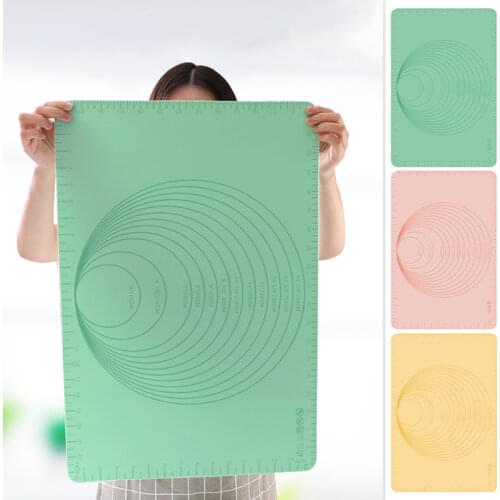 Extra Large Silicone Baking Mat Pad Non-stick Rolling Pastry Kneading Dough Pad Pink Green Silicone Baking Sheet Pastry Kneading
