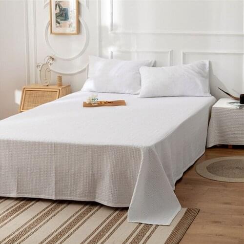 Cilected Solid Color Big Honeycomb Pure Cotton Bed Sheet Soft And Breathable Cotton Sleeping Blanket For Child No Pillowcases