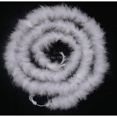 Wholesale 10Pcs 2 Yards Chicken Plumes Strip Wedding Turkey Marabou Feathers Boa For DIY Crafts Dress Show Party Hat Decoration