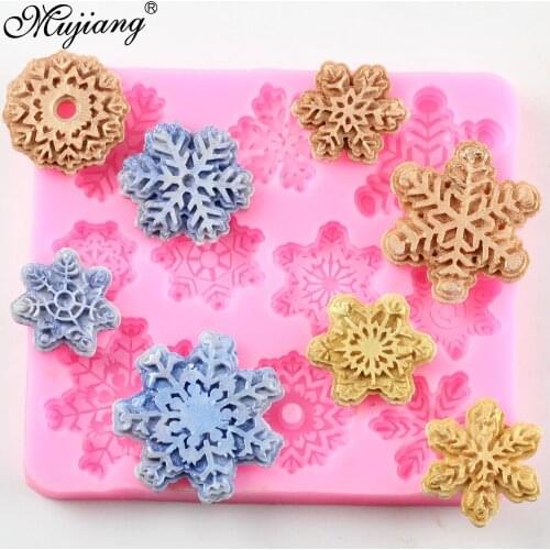 DIY Christmas Cake Decoration Snowflake Lace Chocolate Silicone Mold Fondant Cake Decorating Tools Cupcake Baking Candy Mould