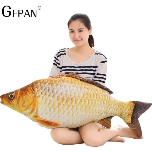 1pc 75cm Hot Cartoon Cushion 3D Simulation Animal Plush toy Stuffed Carp Dolls Magic Fish Soft Pillow for Children Birthday Gift