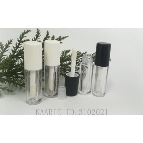 1/2/5/10PCS 0.8ML White Cap Empty Mini Lipgloss Tube, Small Liquid Lipstick Refillable Sample Bottle, Plastic Lipgloss Package