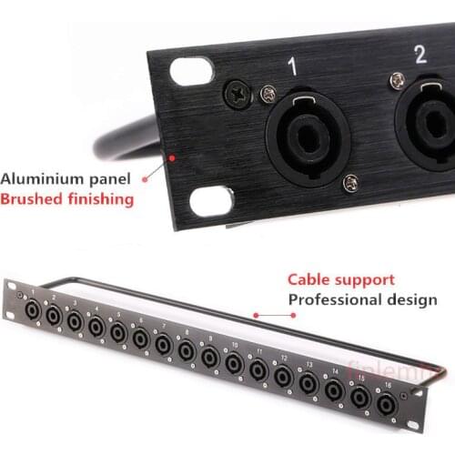 Rack Patch Panel 8 12 16 Way SpeakOn Chassis Connnector 1U Flight Case Mount For Professional Loudspeaker Audio Cable Male Plug