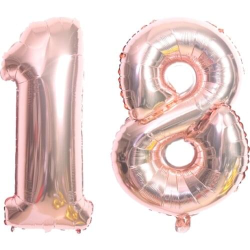 Large Size Number 1 16 18 21 30 40 50 Silver Gold Foil Balloon Happy Birthday Decoration Anniversary Party Decor Ceremony Globos
