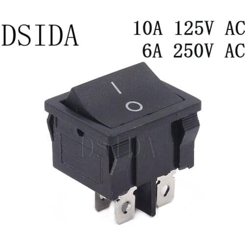 Power Switch 21*24mm 2 Position 4 Pins Rocker Switch ON-OFF With 10A 125VAC/6A 250V 21x24 Ship Type Switch