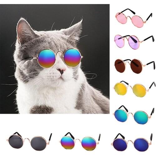 1PC Lovely Pet Glasses Dog Glasses Pet Products Kitty Toy Dog Sunglasses Photos 3 cm Pet Accessoires Round Colorful