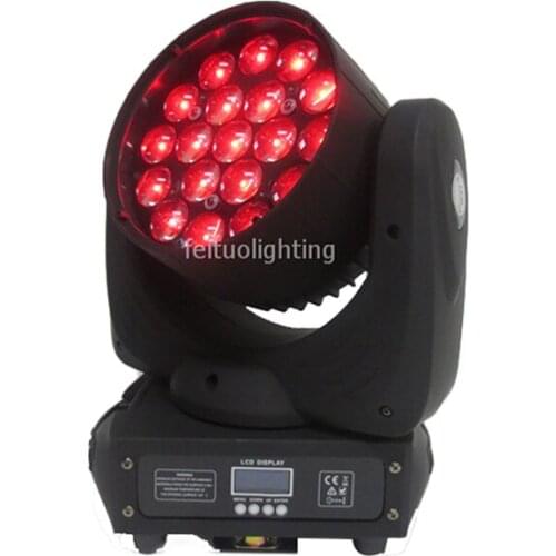 12pcs Mac Aura Lyre Led Beam Moving Head Zoom Light 19 x 15w RGBW 4in1 Led Zoom Moving Head Pro Light For Stage DJ Wedding Party