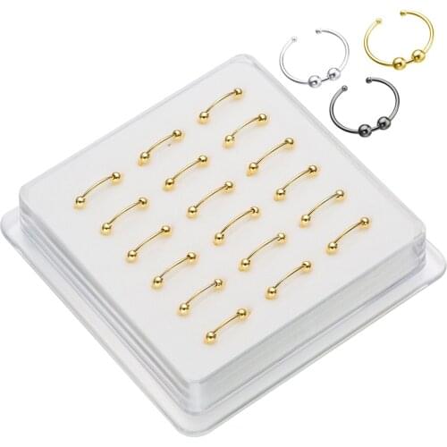 18Pcs/set 925 Silver Tiny Nose Hoop Gold Nose Ring Tragus Hoop Cartilage Hoop Thin Nose Hoop Adjustable Body Piercing Narizz