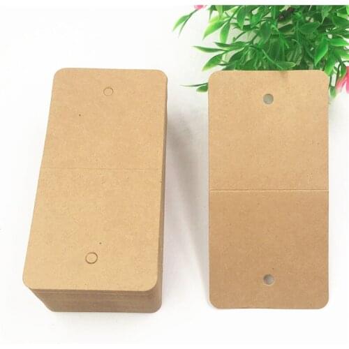200Pcs/Lot Kraft Paper Cardboard Classical Brown Necklace Cards Jewelry/Wrist Bands/Pendant Packing Displays Card Customized