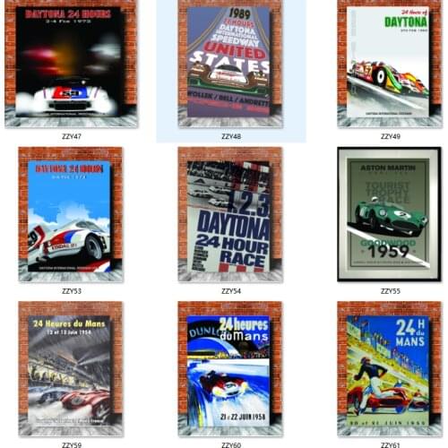 24 Hours Of Le Mans Retro Grand Prix Posters on Canvas Print Wall Art Picture For Living Room Home Decoration Frameless