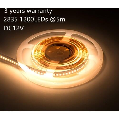 3 Years Warranty LED Strip 5M 1200LEDs 2835 12V,240LEDs/m LED Tape Lights For Home/Kitchen/Under Cabinet/Bedroom Non-Waterproof