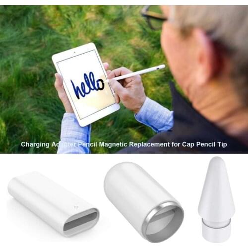 3 In1 Capacitor Pen Nib Set For IPad Air Stylus Magnetic Replacement Cap Pencil Charging Adapter For Apple Pencil 1 Accessories