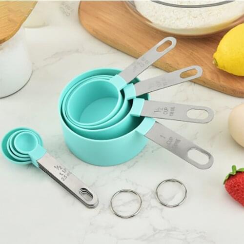 Kitchen Gadgets 4Pcs/10Pcs Multi Purpose Spoons Cup Measuring Tools PP Baking Accessories Stainless Steel Plastic Handle