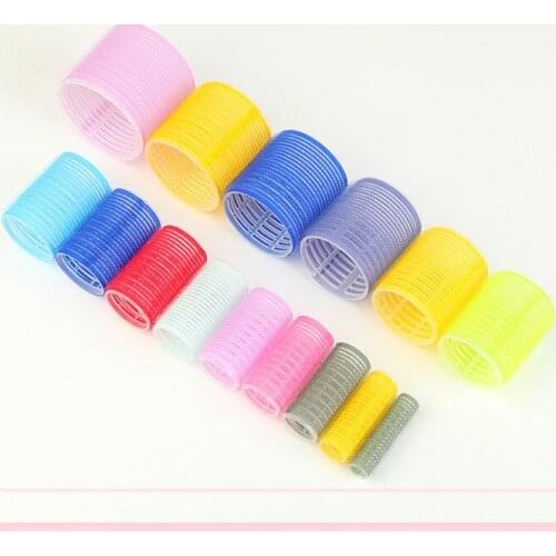 6pcs/lot 4 Size Hairdressing Home Use DIY Magic Large Self-Adhesive Hair Rollers Styling Roller Roll Curler Beauty Tool