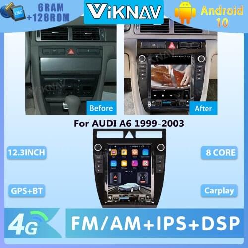 Android Car Multimedia DVD Stereo Radio Player For AUDI A6 1999-2003 GPS Navigation Carplay Auto Touch Screen 5G Head Unit