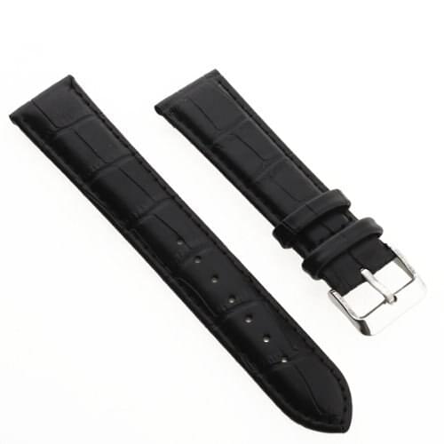 20mm Watch Spare PU Black Bracelet Watch Strap Band