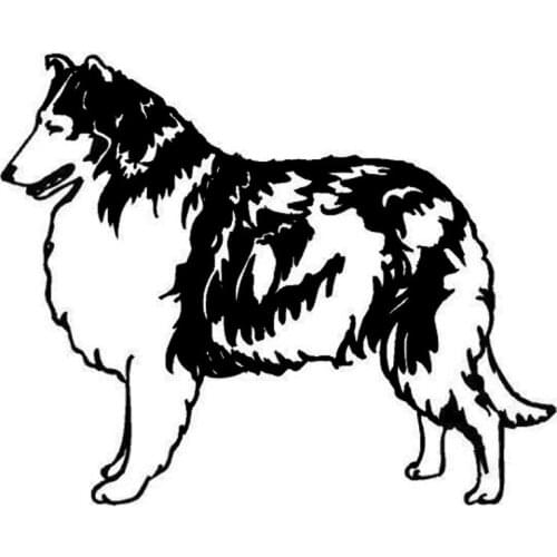 14.2*11.7CM Collie Dog Decorative Window Decal Animal Lovely Car Styling Fashion Personality Stickers Black/Silver C6-0501