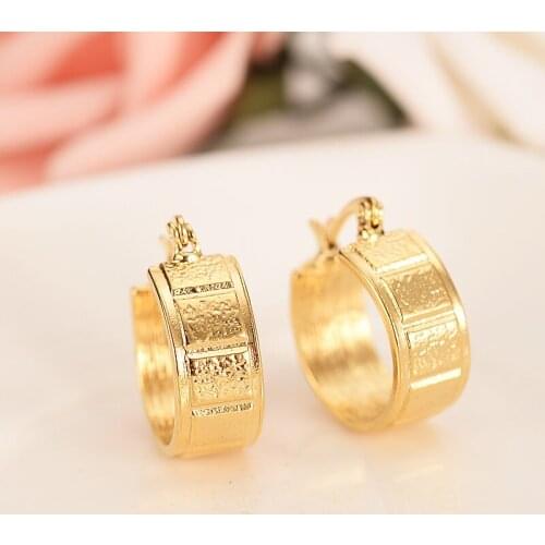 Ethiopian/Eritrea/Nigeria/Kenya /Ghana African girls earrings Solid Gold FINISH hoop earrings jewelry Women men Wholesale gift