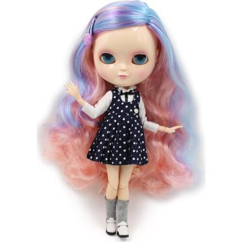 Fortune Days F&D New ICY DBS Doll Same As Factory Blyth doll Nude Doll Joint Colorful Hair Mixed Color Pink & Purple & Blue