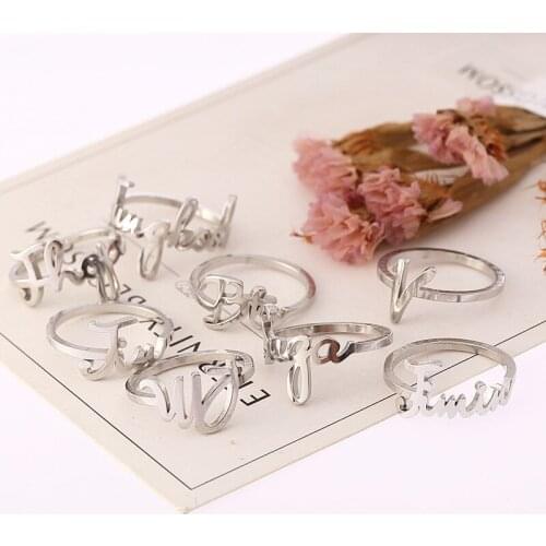 K-pop rings Bangtan Boys Jungkook SUGA JIMIN JIN Stainless Steel Name Finger Rings Bangtan Boys V kpop stationery set supplies