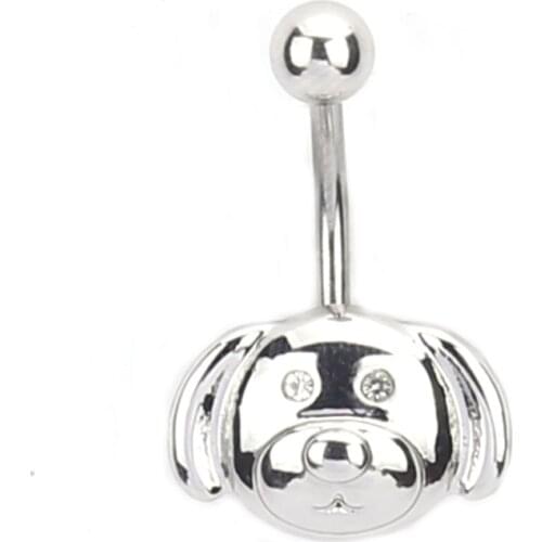 Dog Stainless Steel Navel Rings Silver plated Sexy Belly Button Ring Body piercing ring Jewelry