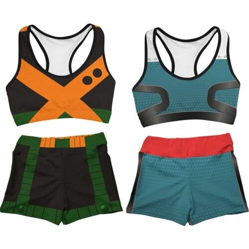 Anime My Hero Academia Midoriya Izuku Cosplay Costume School Uniform Swimsuit Teen Shirt Beach Shorts Swimming Sexy Sportswear