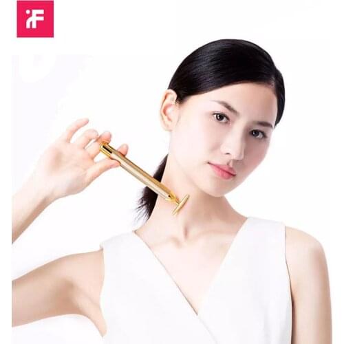 24K Gold Facial Massager Slimming Facial Skin Beauty Bar Pulse Firming Face Massage Lift Tightening Wrinkle Bar