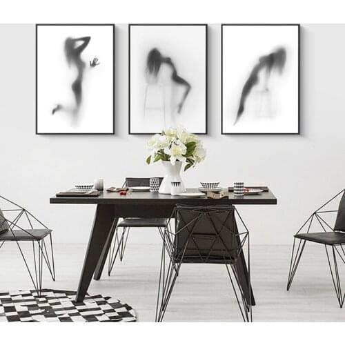 Fashion Sexy Nude Girl Perfect Body Black and White Modern Nordic Wall Posters Canvas Art Print Painting Home Bedroom Decoration
