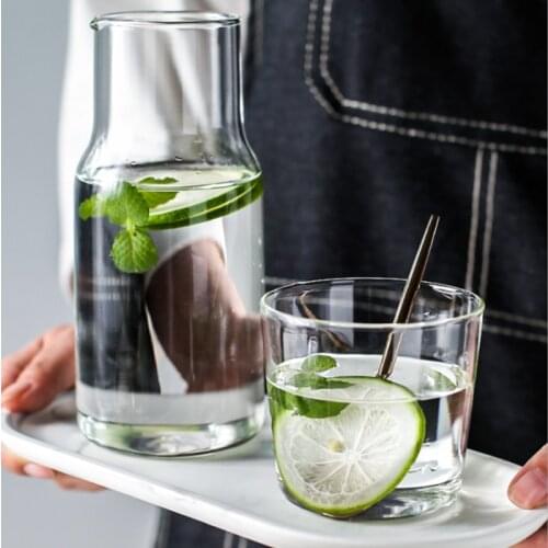 Japanese-style creative glasses pot and cup set combination household juice drink cup teapot water cup milk cup breakfast cups