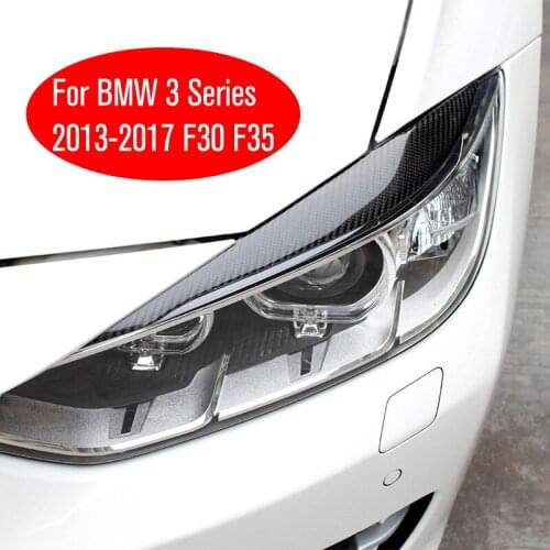 2pcs Carbon Fiber Car Headlight Eyebrow Sticker for BMW 3 Series F30 F35 Auto Light Decoration Accessories