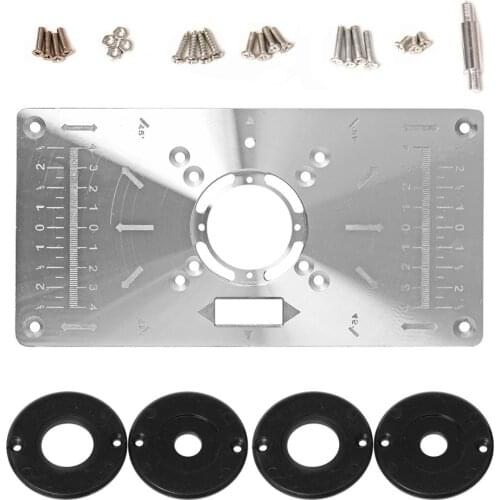 Woodworking trimming machine Flip board Insert Plate Aluminum For Woodworking Benches Router Table Plate For RT0700C with 4 Ring