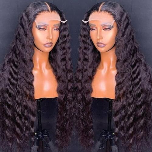 30 inch Water Wave Lace Wig Preplucked 4x4 Closure Human Hair Wigs For Black Women Wet And Wavy Loose Deep Wave 13x4 Frontal Wig